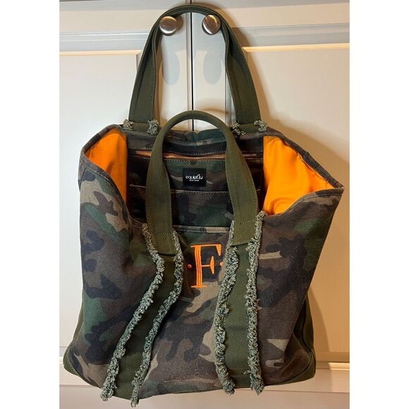 Equipt4u New York Camo Bag Tote “F” Monogramed in Orange/Excellent Condition - Picture 11 of 11
